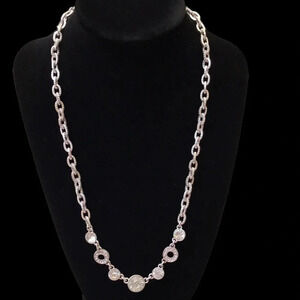 Jones New York Costume Silver Necklace with Crystal Gems